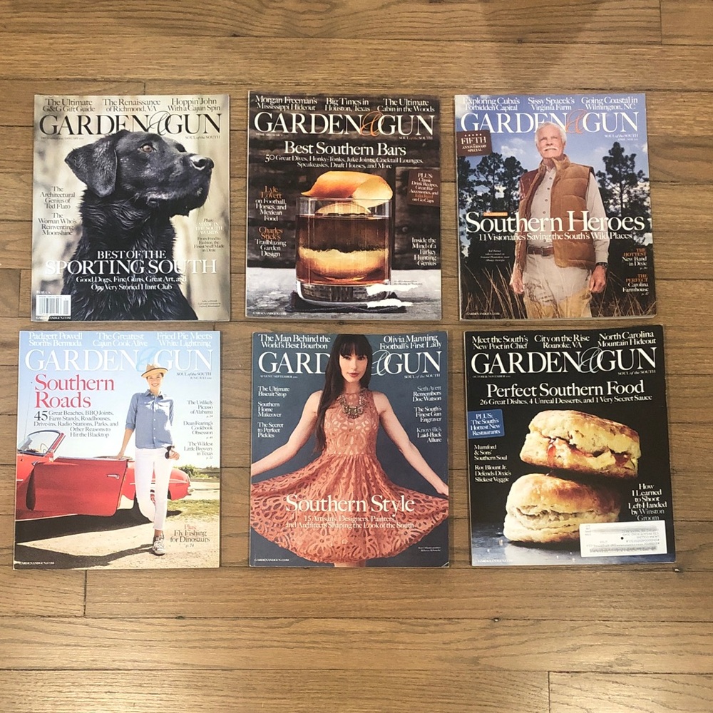 Lot of Garden & Gun Magazines December 2011 to November 2012